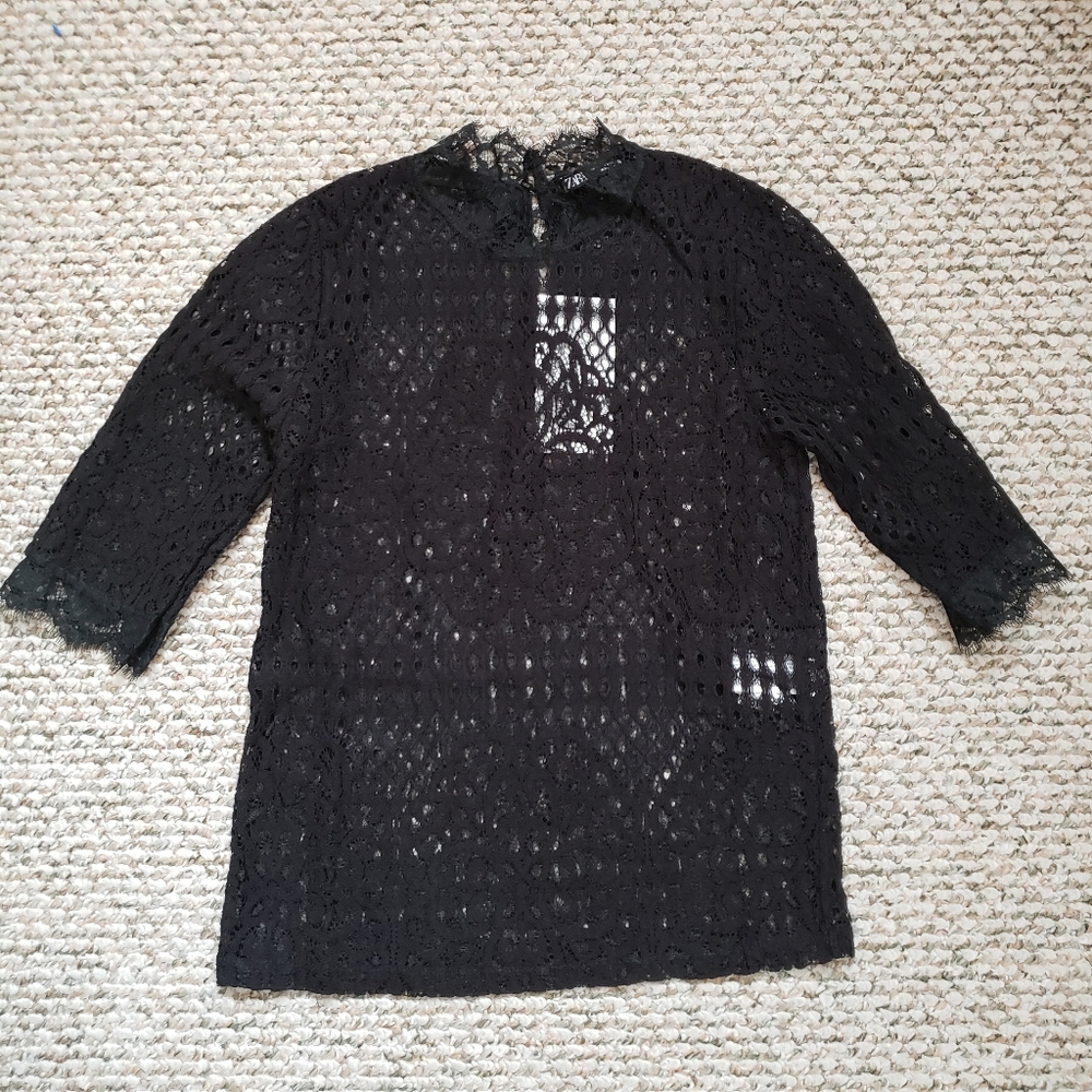 Zara Black Lace Top